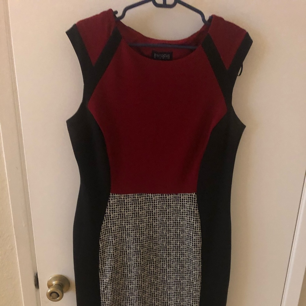 Red and Black work dress